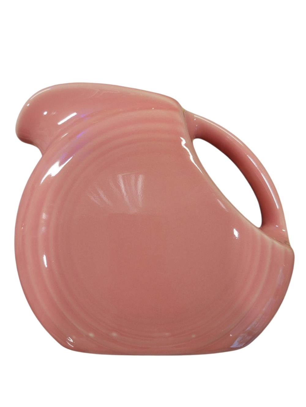 Fiesta® Peony Small Disc Pitcher 28 oz Fiestaware Juice Pitcher HLC USA Pink
